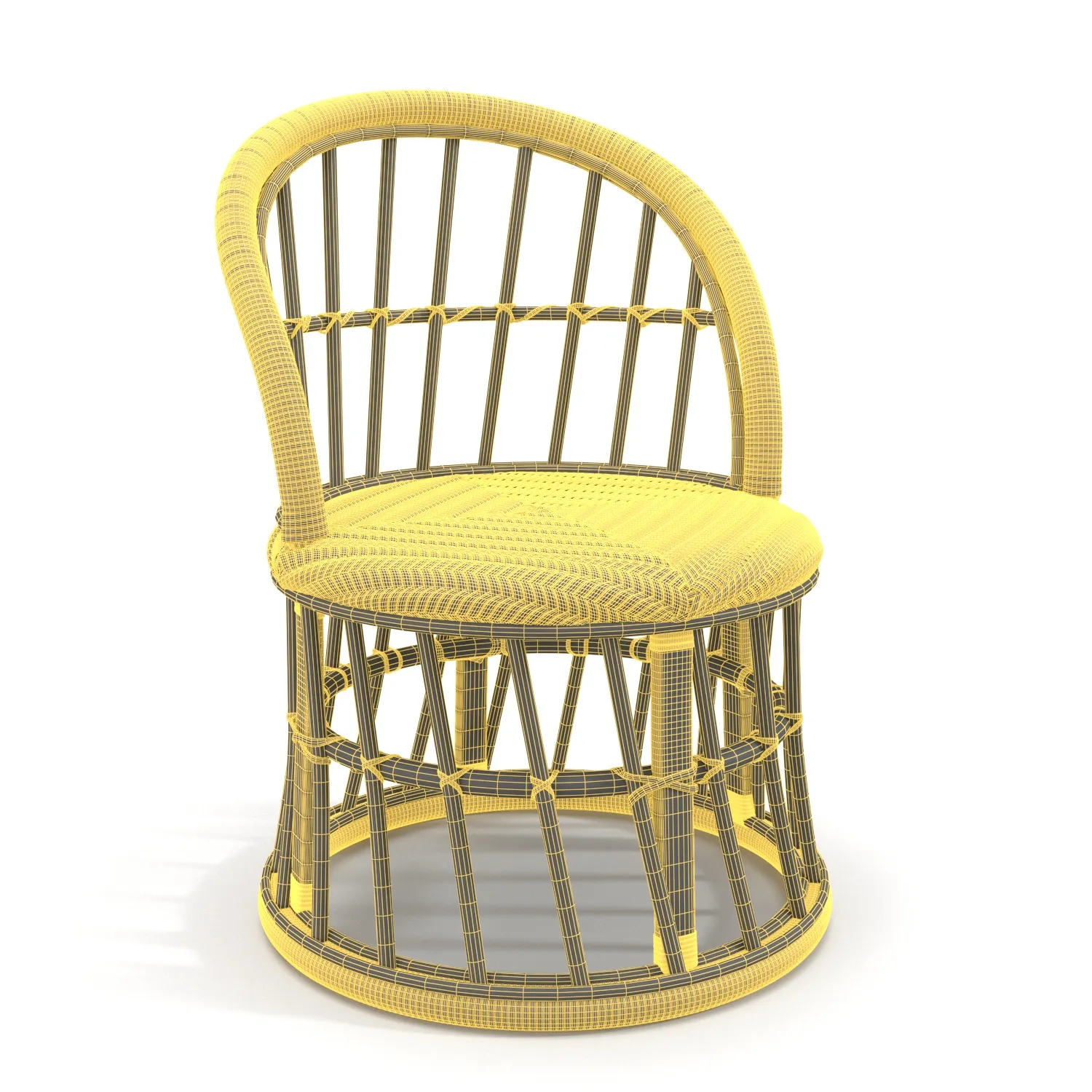 Zara Round Rattan Chair PBR 3D Model_07